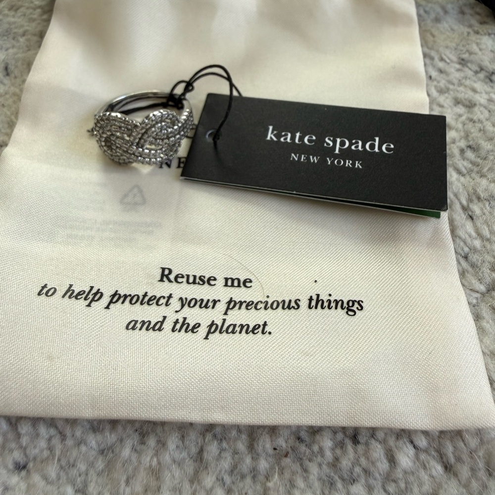 NWT Kate Spade New York double infinity knot Sweetheart ring Sz 6